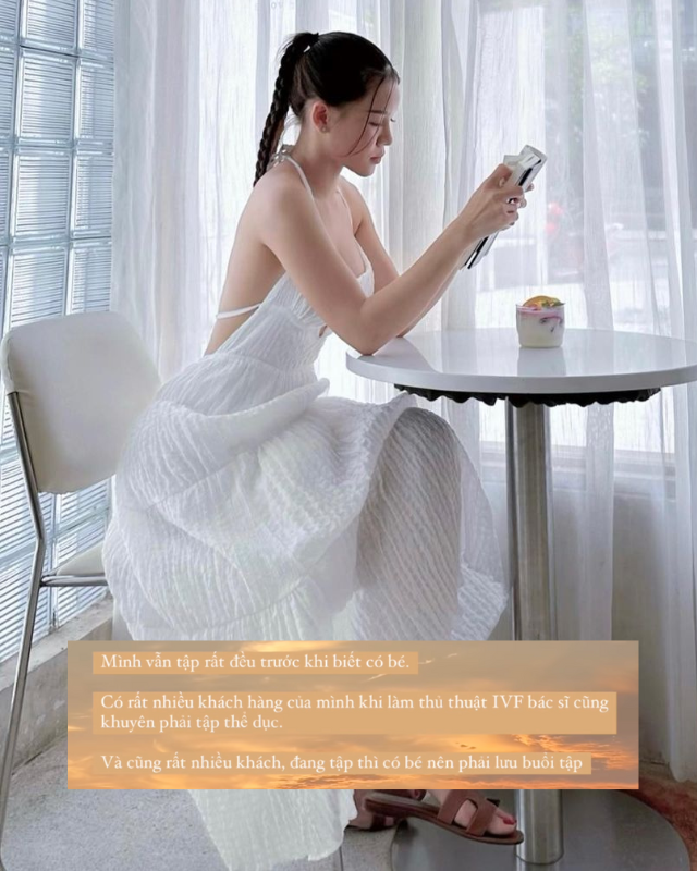 Vợ Đặng Văn Lâm vẫn chăm chỉ tập thể thao trước khi biết tin có em bé.