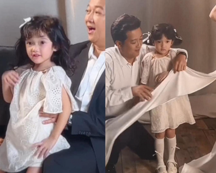 Con gái Trường Giang tên Destiny (Võ Thanh Thiên Ý), 5 tuổi, có vẻ ngoài 'xinh như công chúa', được nhận xét là 'bản sao nhí' của ba. 