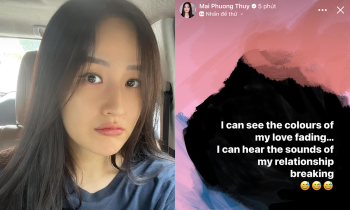 Hoa hậu Mai Phương Thúy có dòng trạng thái chia sẻ chuyện tan vỡ trong tình yêu. 