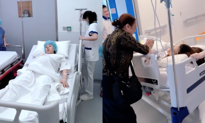 Phương Oanh được Shark Bình và bố mẹ hai bên túc trực để động viên, cổ vũ tinh thần khi sinh con. 