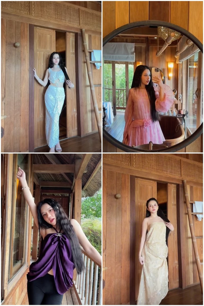 Cô nàng diện đồ vô cùng nóng bỏng khi du lịch. Một số tin đồn cho rằng những hình ảnh này của Ý Nhi được chụp trong lúc riêng tư cùng Xemesis. 