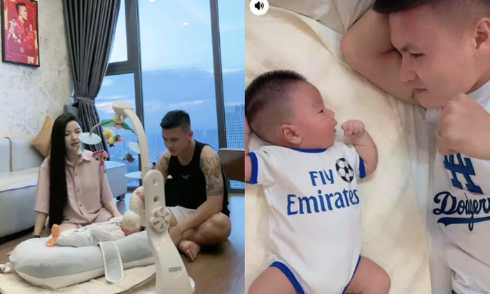 Sau khi quý tử Lido chào đời, Quang Hải dành nhiều thời gian để cùng vợ chăm con.