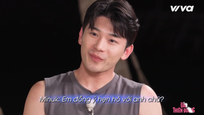 Minuk bày tỏ tình cảm với Bùi Khánh Linh ở đầu tập 11 Đảo Thiên Đường