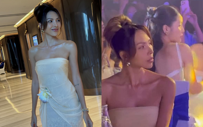 Biểu cảm trái ngược của Minh Triệu khi quay lưng với Kỳ Duyên và lúc một mình chụp ảnh. Ảnh: Sưu tầm