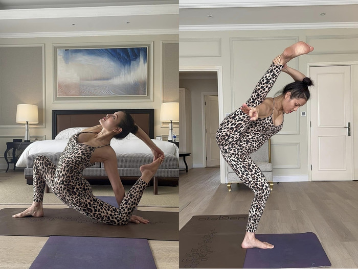 Phương Trinh Jolie tập  yoga đều đặn ba buổi một tuần.