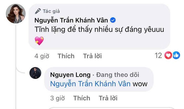 Chồng chưa cưới bình luận: 'Wow' khi Khánh Vân đăng ảnh 'thả thính'.