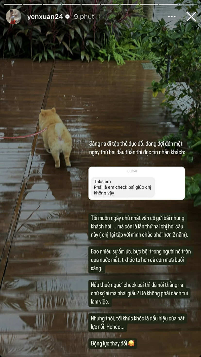 Vợ Đặng Văn Lâm bình tĩnh kể về trải nghiệm không mấy vui vẻ về việc tiếp khách hàng tập luyện. Ảnh: Chụp màn hình