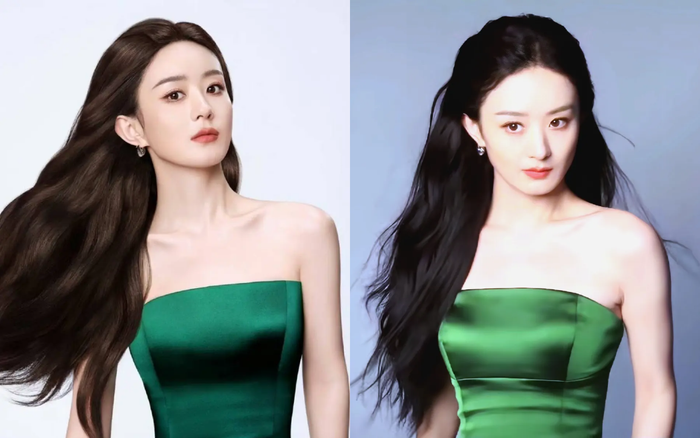 Triệu Lệ Dĩnh gần như không có quá nhiều sự khác biệt so với ảnh đã chỉnh sửa và ảnh ở hậu trường. Ảnh: Sưu tầm