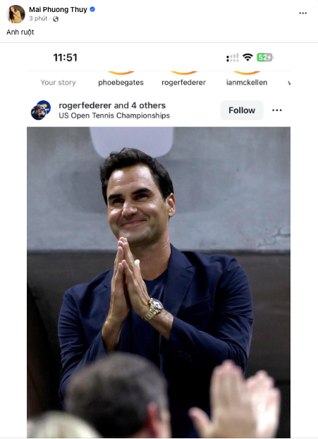 Hoa hậu Mai Phương Thuý gọi cựu vận động viên quần vợt chuyên nghiệp Roger Federer là 'anh ruột'.