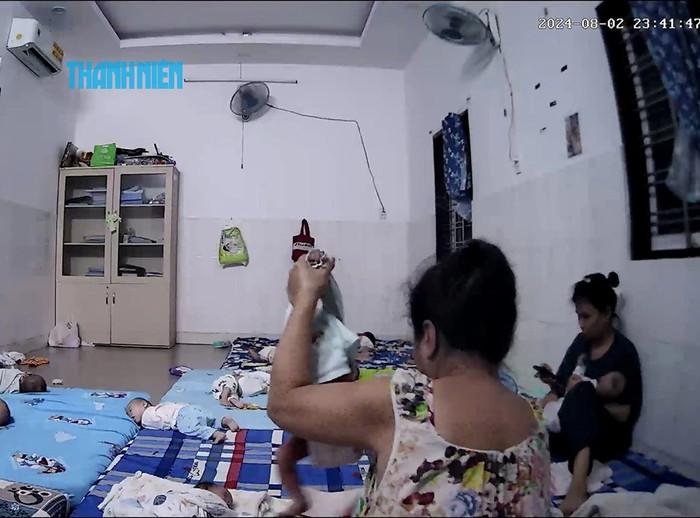 Cư dân mạng phẫn nộ với hành động của bảo mẫu với các em bé tại mái ấm Hoa Hồng. Ảnh: Báo Thanh Niên