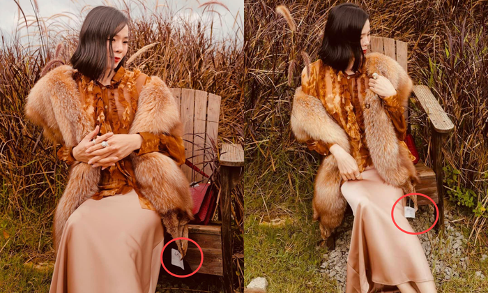 Phần mác màu trắng gây chú ý trong bức ảnh 'sống ảo' của Lệ Quyên.