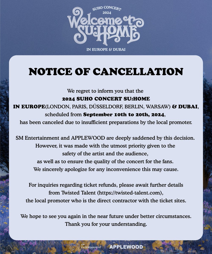 Suho (EXO) hủy bỏ show sát ngày diễn ra, nghi bị ế vé? Ảnh 1