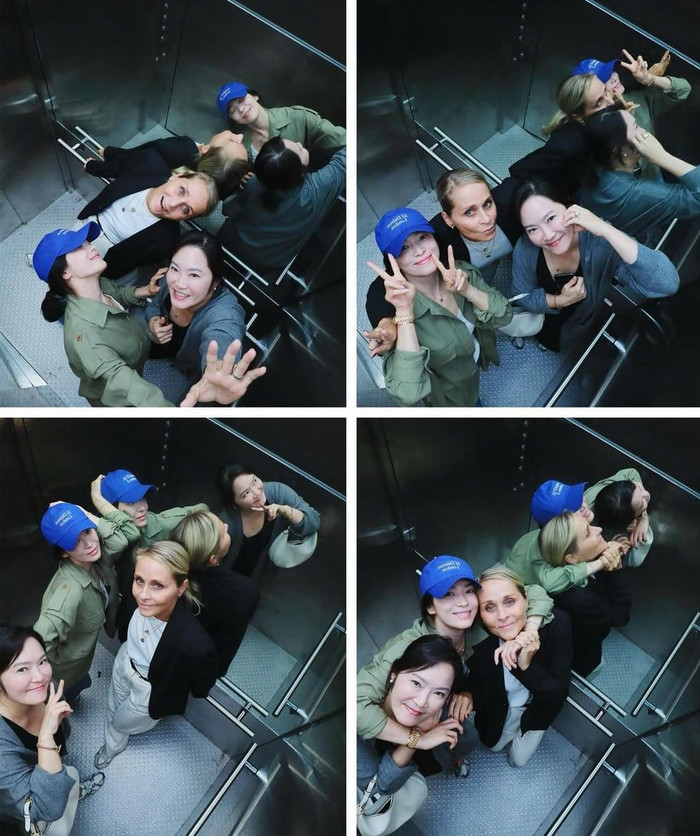 Song Hye Kyo lần đầu tiên chụp ảnh overhead photobooth cùng hội bạn thân thiết.&nbsp;