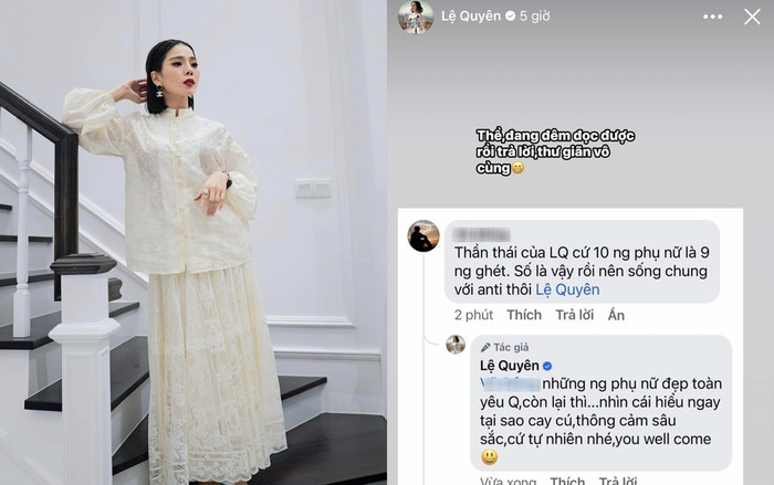 Lệ Quyên thẳng thắn đáp trả những bình luận tiêu cực về cô trên mạng xã hội.