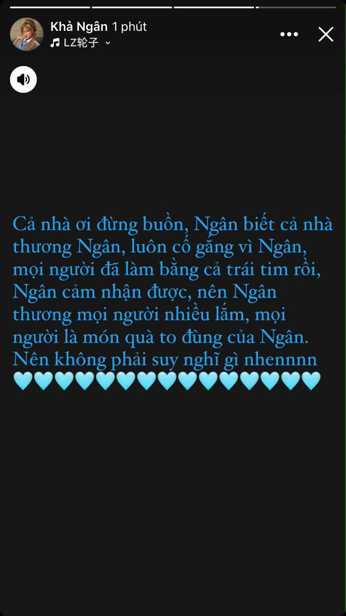 Khả Ngân khẳng định tình cảm, sự yêu thương của khán giả chính là món quà lớn nhất cô nhận được. Ảnh: Chụp màn hình