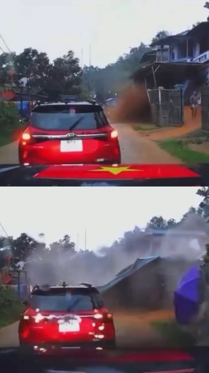 Thót tim khoảnh khắc ngôi nhà hai tầng đổ sập, người phụ nữ thoát chết trong gang tấc Ảnh 2