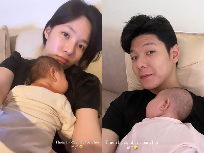 Do làm cùng nghề nên cả hai dễ dàng thông cảm, chia sẻ với đối phương những khi có lịch quay dày đặc hoặc phải thường xuyên đi công tác. Ngoài công việc, Mạnh Cường và Hương Giang luôn ưu tiên dành thời gian cho 2 nhóc tỳ. 