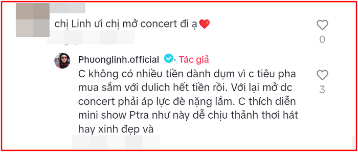 Phương Linh nói lý do không tổ chức concert. 