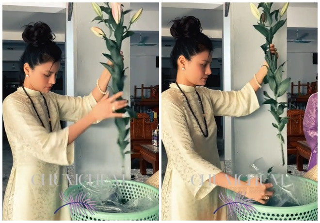 Cô sở hữu mặt mộc không tỳ vết, góc nghiêng hoàn mỹ. (Ảnh Tiktoker Chum Chum)