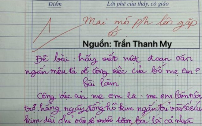 Bài văn 'tả công việc của bố mẹ' nhận điểm 1, dân tình phản đối sau khi đọc nội dung Ảnh 2