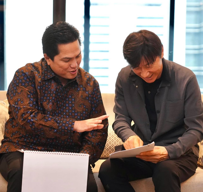 HLV Shin Tae Yong gửi lời cảm ơn đến Erick Thohir. Ảnh: Instagram shintaeyong 7777