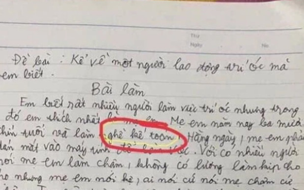Viết bài văn về mẹ, cậu bé chốt câu cuối khiến ai cũng cười sặc sụa Ảnh 2
