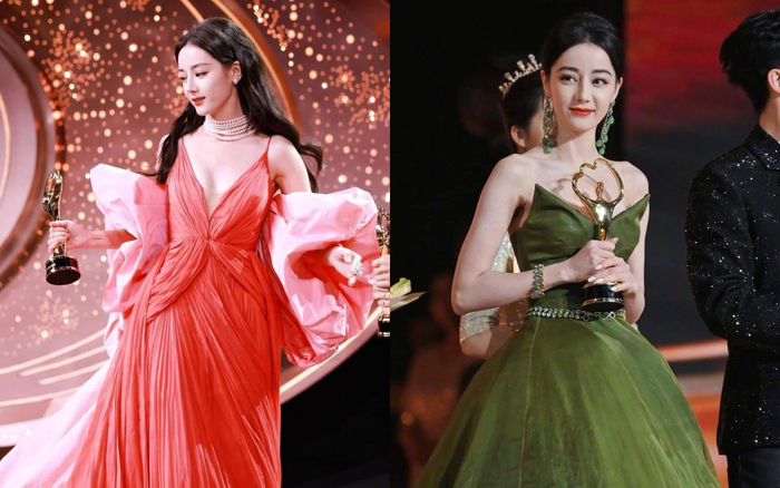 Địch Lệ Nhiệt Ba từng gây ấn tượng với những bộ xiêm y lộng lẫy mỗi khi tham gia các lễ trao giải trong nước. Ảnh: Sưu tầm