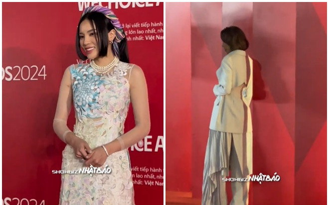 Phản ứng gây chú ý của Kỳ Duyên khi hội ngộ Minh Triệu trên thảm đỏ Ảnh 2