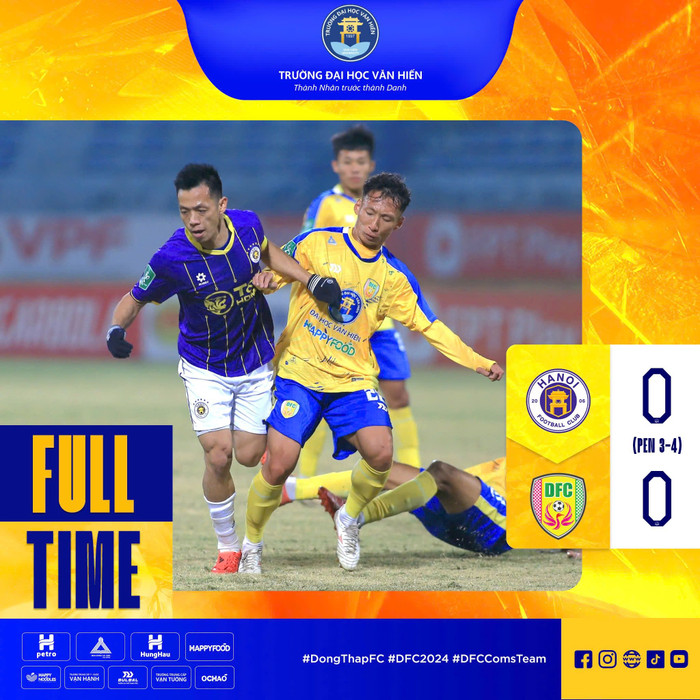 Chồng Đỗ Mỹ Linh lặng lẽ ra về sau khi CLB Hà Nội FC bị CLB Đồng Tháp loại ở Cúp Quốc gia. Ảnh: Đồng Tháp FC