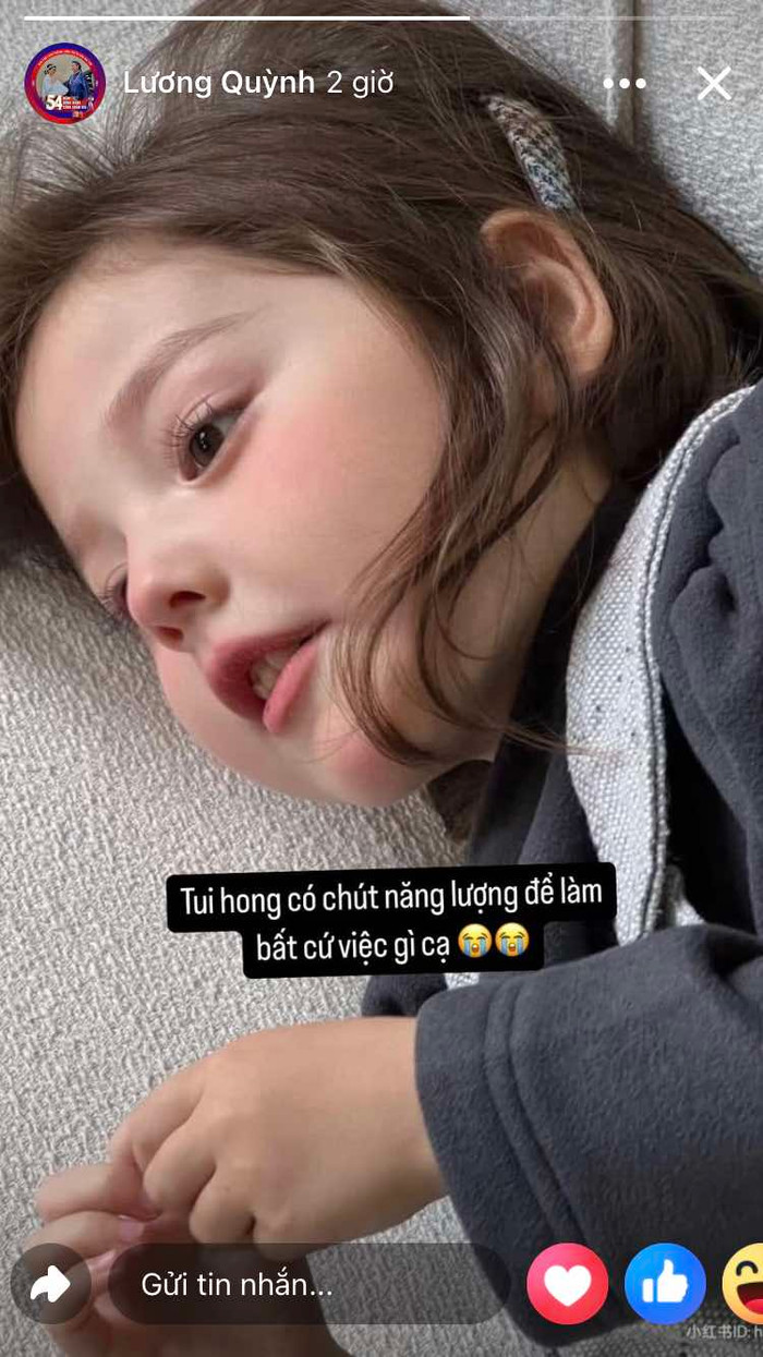 Quỳnh Lương để lộ tình trạng bất ổn. (Ảnh FBNV)