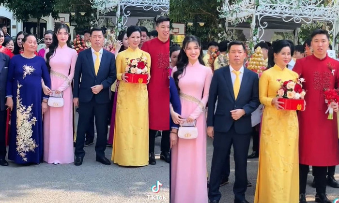 Đầu tháng 11 năm ngoái, Phương Nhi xuất hiện tại đám cưới của anh trai ruột. Ảnh: Sưu tầm