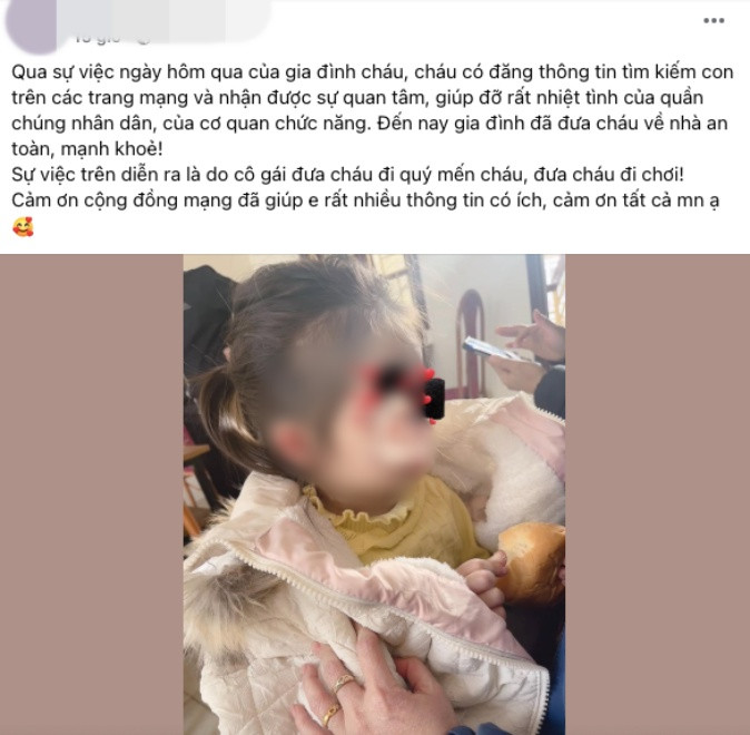 Lời chia sẻ của mẹ cháu bé