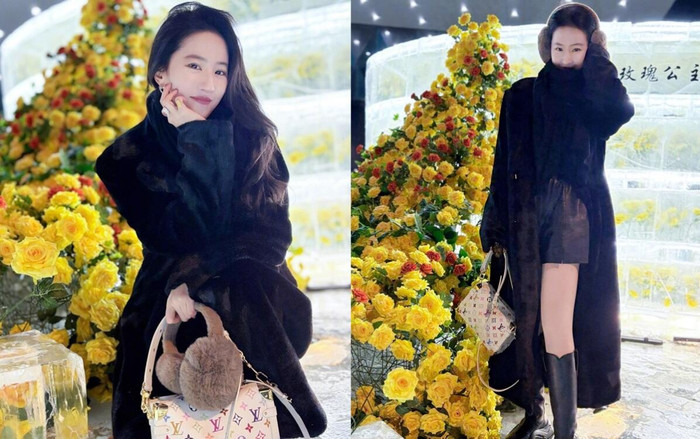 Lưu Diệc Phi gây sốt với vẻ đẹp 'thần tiên tỷ tỷ' trong áo khoác lông thời thượng Ảnh 2