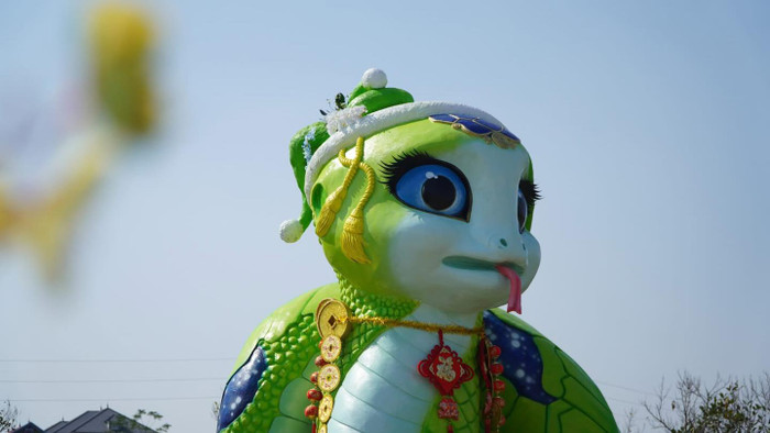 Tạo hình linh vật rắn 2025 tại Bắc Giang nhận được nhiều sự khen ngợi