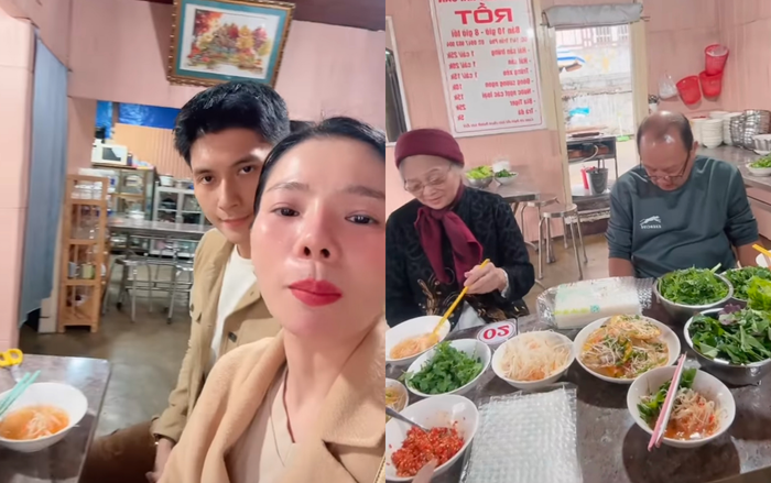 Lâm Bảo Châu đi ăn vui vẻ cùng gia đình Lệ Quyên. (Ảnh: FBNV)