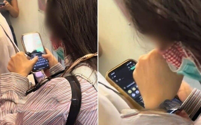 Ngồi tàu điện, cô gái khiến nhiều người phẫn nộ với thứ cầm trên tay Ảnh 2