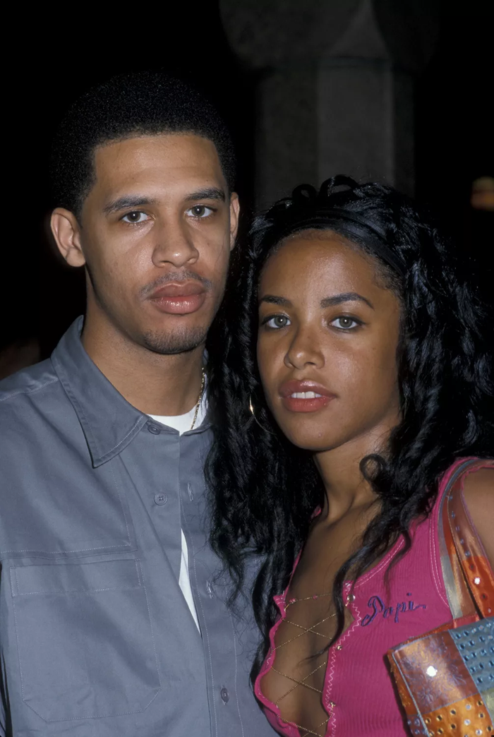 Rashad Haughton (trái) và Aaliyah.