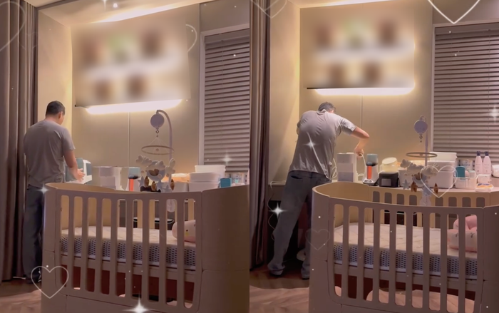 Bạn trai Hương Giang bận rộn để chuẩn bị mọi thứ đón con chào đời. (Ảnh: FBNV)