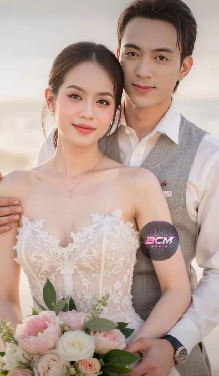 Loạt ảnh cưới của Soobin và Thanh Thủy được tạo bằng AI lan truyền trên mạng. (Ảnh BCM Media)