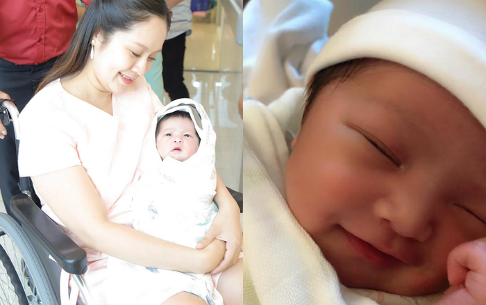 Bé Thiên Phú nhà cặp đôi Thanh Thúy - Đức Thịnh sở hữu vẻ ngoài kháu khỉnh khi vừa chào đời. (Ảnh: FBNV)
