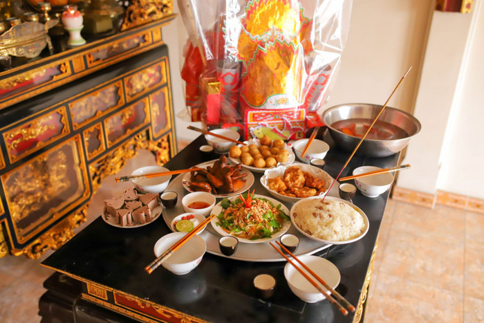 Mâm cúng ông Táo vào 23 tháng Chạp.