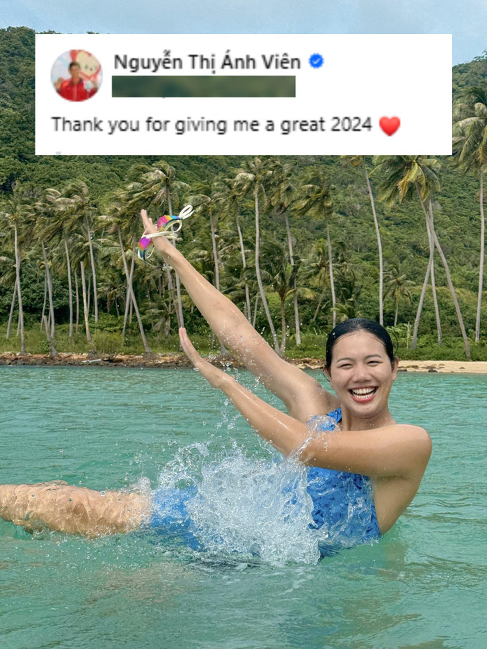 Ánh Viên nói lời cảm ơn đến năm 2024 đầy rực rỡ.
