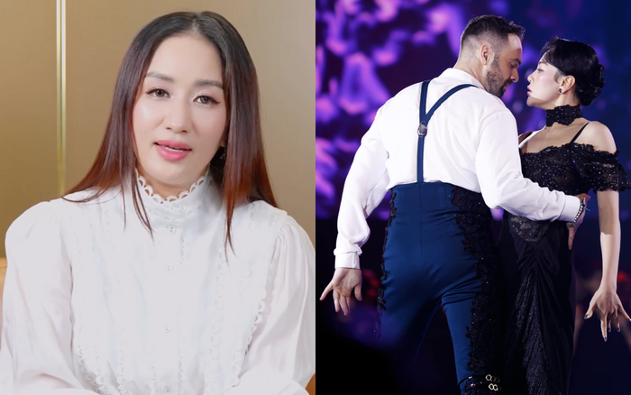 Khánh Thi thể hiện sự khéo léo khi vừa góp ý, vừa ghi nhận sự cố gắng của Phương Oanh tại Bước Nhảy Hoàn Vũ. Ảnh: FBNV