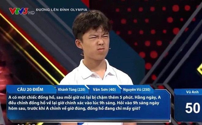 Bài toán tại Đường lên đỉnh Olympia khiến thí sinh phải nhăn mặt vì hơi 'khó nhằn'
