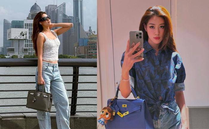 Hoa hậu Khánh Vân từng chi khoảng nửa tỷ đồng để sắm 2 dòng túi 'iconic' của thương hiệu xa xỉ tại Pháp. (Ảnh: FBNV)