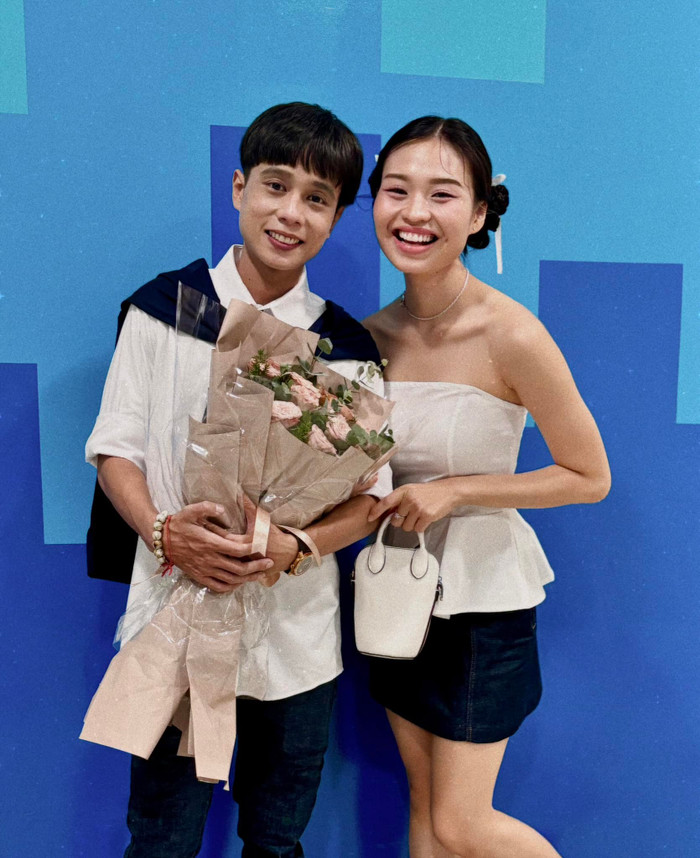 Lê Lộc và bạn trai Tuấn Dũng. Ảnh: FBNV