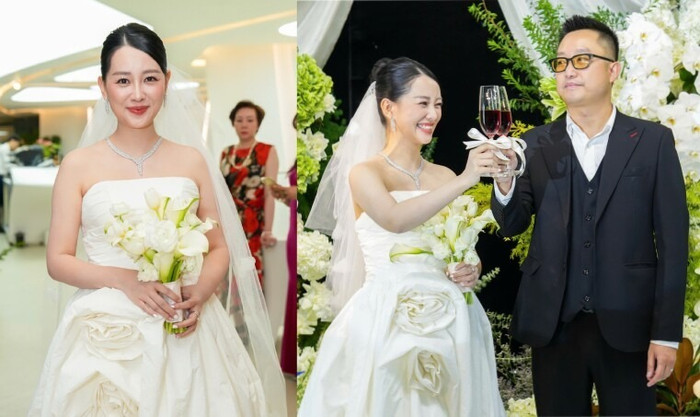 Nữ MC mang bầu ở tháng thứ 6 khi tổ chức đám cưới. (Ảnh FBNV)