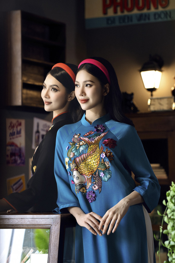 Sự kết hợp giữa nét phóng khoáng của Thu Uyên và sự duyên dáng, sang trọng của Bùi Quỳnh Hoa đã tạo nên một màn trình diễn hài hòa, truyền tải trọn vẹn tinh thần tôn vinh vẻ đẹp phụ nữ Việt Nam trong sắc xuân rực rỡ.