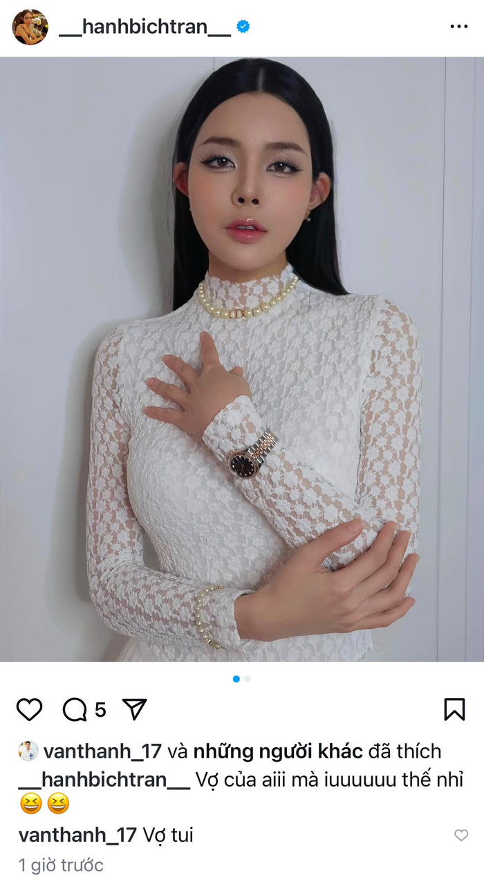 Vũ Văn Thanh công khai gọi bạn gái là 'vợ' khiến dân tình xuýt xoa, ghen tị. (Ảnh chụp màn hình)