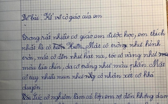 Bài văn tả cô giáo 'làm lớp sợ đến không dám thở', cô đọc xong lại khoái chí vô cùng Ảnh 2